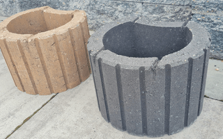 Viastein blokklépcső, flórakosár, betonfolyóka